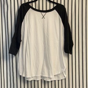 Plus size baseball Tshirt 3/4 length sleeves